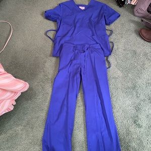 Royal blue scrub set